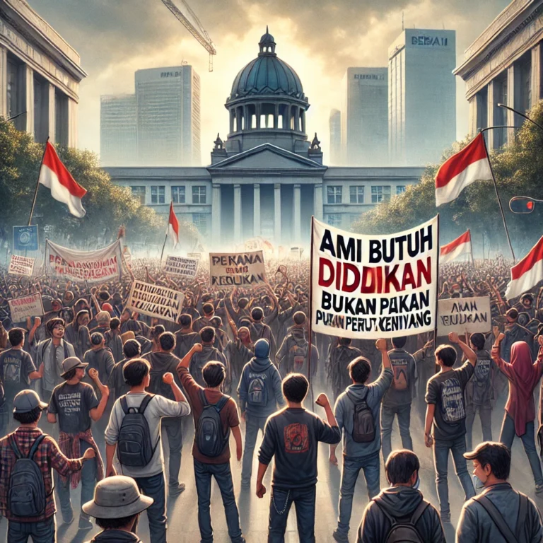 Aksi Mahasiswa Indonesia Gelap: Kami Butuh Pendidikan, Bukan Perut Kenyang