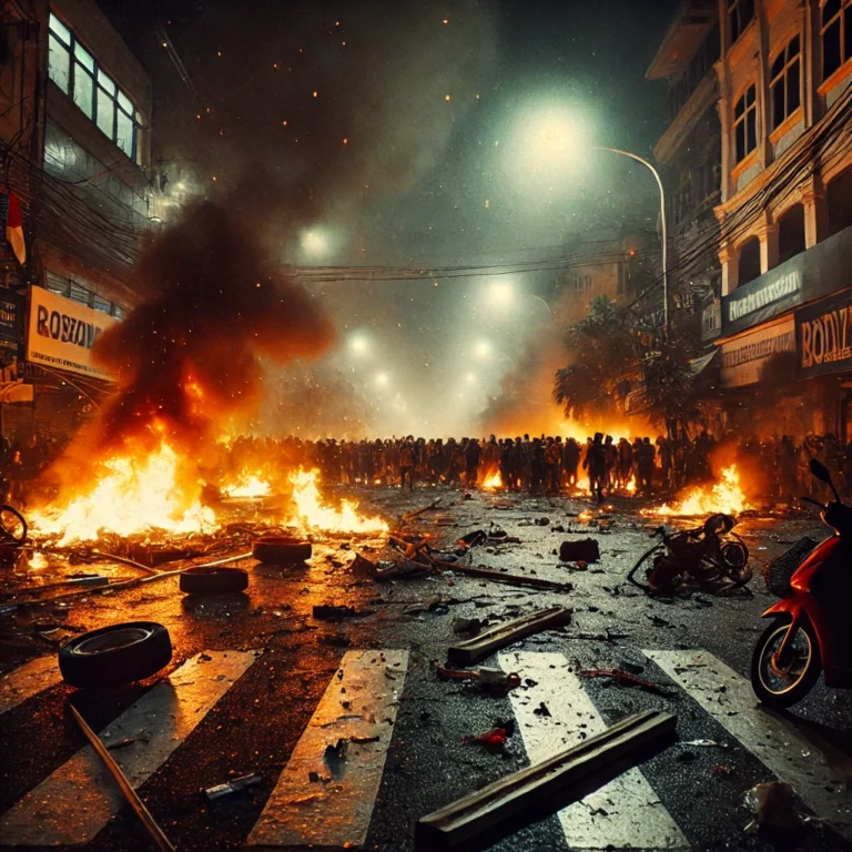 Malam Chaos Indonesia Gelap: Barang-barang Dibakar, Separator Dirusak