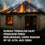 Rumah Terbakar Saat Penghuni Pergi Berlebaran, Uang Mahar Rp 50 Juta Jadi Debu