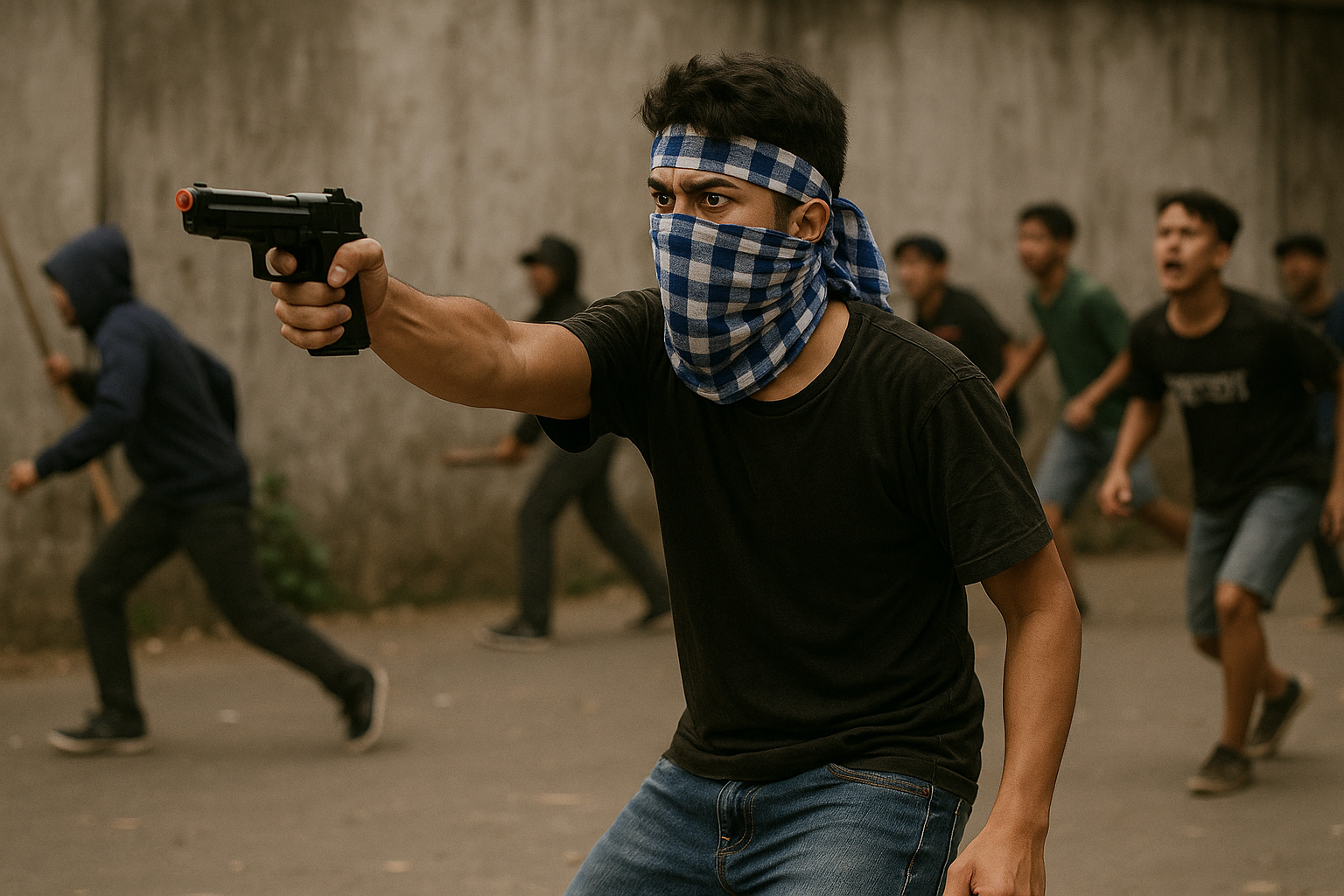 Pria yang Acungkan Pistol Mainan Saat Tawuran di Cikarang Ternyata Suporter Sepak Bola